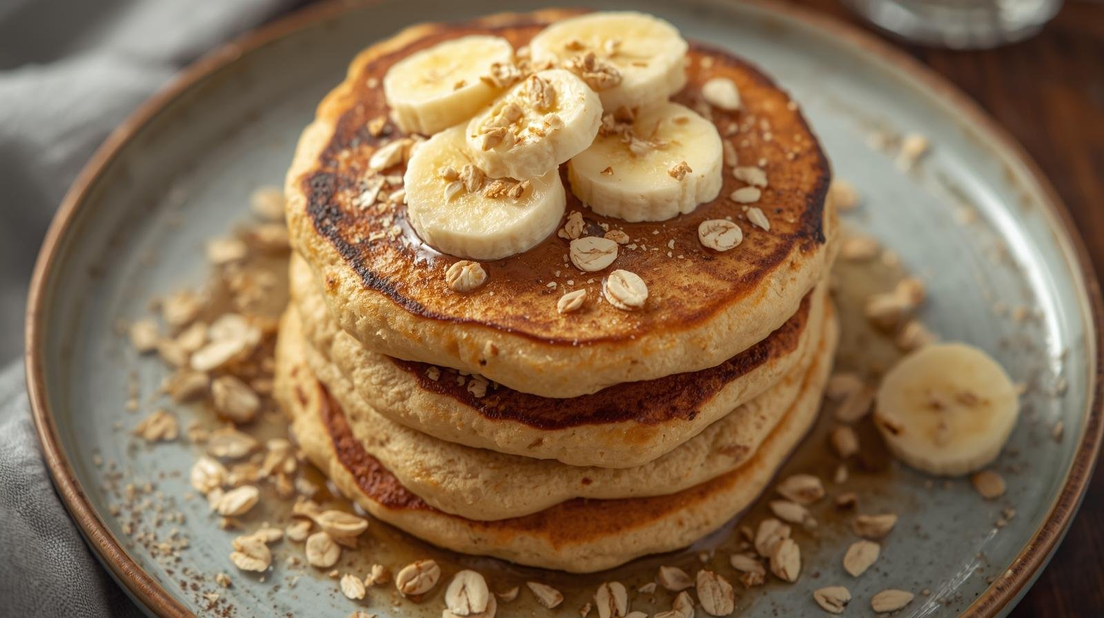 Tortitas proteicas de avena y plátano